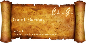 Cseri Gordon névjegykártya